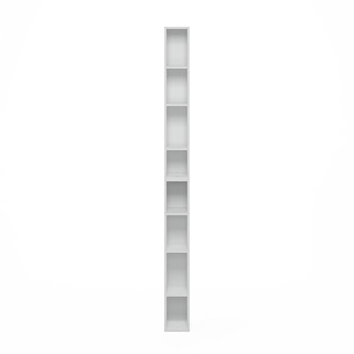 Furinno 8-Tier FULDA Bookcase 9.25 x 5.91 x 70.87 Space Saving Shelving Unit