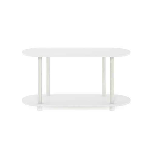 Furinno 4-Tier Oval Shelf RL22085PWHVPWH Floor Mount Display and Storage Unit