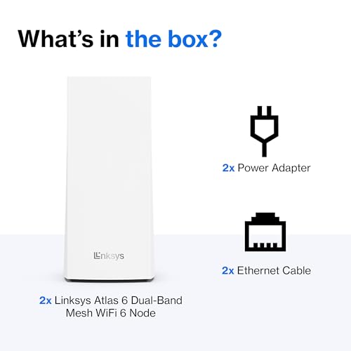 Linksys 3000 Mbps MX20MS2 Wi-Fi 6 Router, Dual-Band, 4000 sq. ft Coverage, 4 x Gigabit Ethernet Ports
