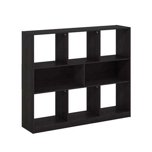 Furinno 8-Cube RL24345BEX Wall Mount Storage Organizer 150 lb Capacity, Dark Espresso