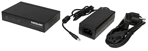 INTELLINET 4-Port Gigabit Ethernet Switch Model 561228, 1000 Mbps, Unmanaged, Metal Case