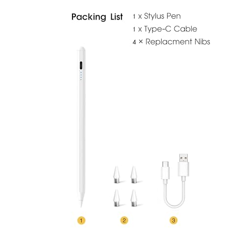 yelzoolny Active Stylus Pen for Android and iOS Touchscreens with 4 Tips, Precision Digital Marker, 7 x 0.35 x 0.35 inches, Blue