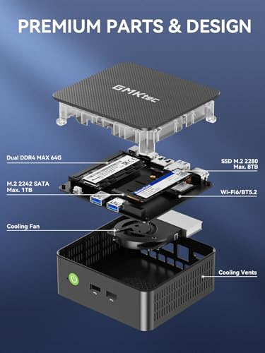 GMKtec G3 Pro Mini PC, Intel Core i3-10110U, 16GB DDR4, 512GB SSD, Dual HDMI, 4K, USB 3.2, WiFi 6, BT5.2