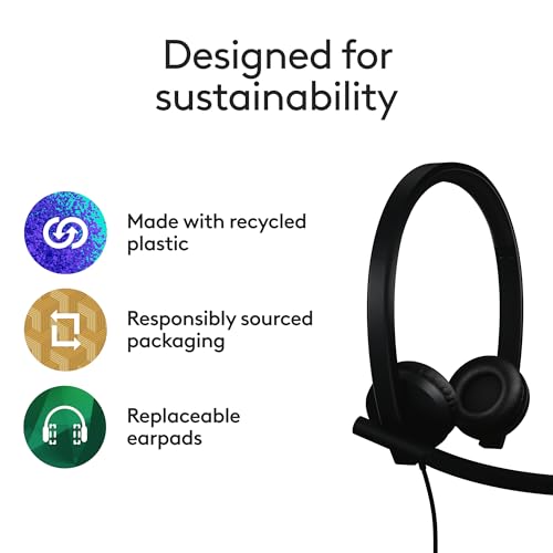 Logitech H570e USB Headset 981-001428 Wired, Stereo, Noise Cancelling
