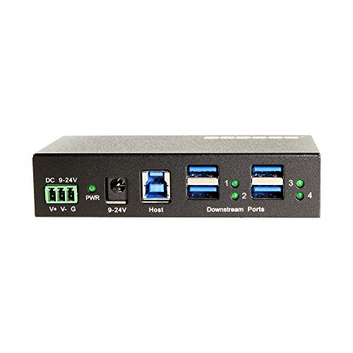 Gearmo 4-Port USB 3.0 Hub with ESD Protection and Industrial Enclosure