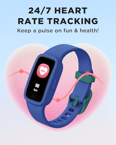 BIGGERFIVE 0.95 Inches KR05 Optical & Accelerometer Fitness Tracker, 240 Hours Lithium-Ion Battery, Blue