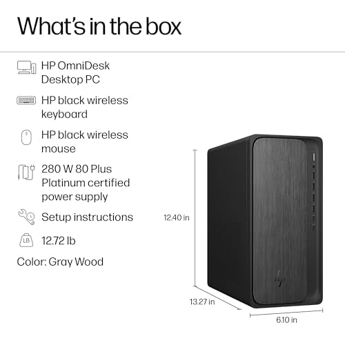 HP M02-0127c Desktop Computer PC, AMD Ryzen 7 8700G, 32GB DDR5 RAM, 1TB SSD, Radeon 780M Graphics, Wi-Fi 6