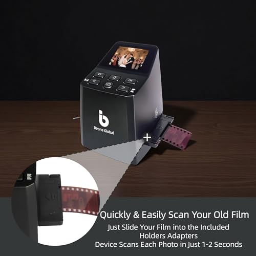 BEONE GLOBAL Film Scanner MINI 16 Megapixels USB 3.98"D x 3.62"W x 4.72"H