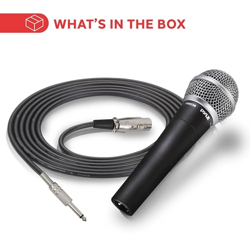 Pyle Handheld Microphone PDMIC58 Dynamic Moving Coil Cardioid Unidirectional, XLR Audio Cable Included
