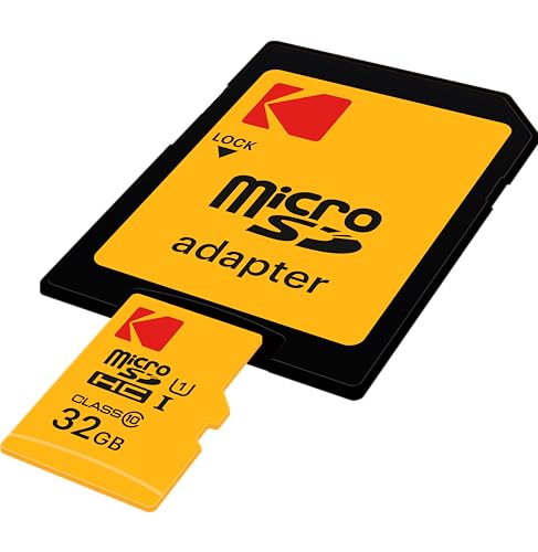 Kodak 32GB EKMSDM32GHC10K Class 10 UHS-I U1 MicroSDHC Card, 85MB/s Read Speed, 10x Write Speed