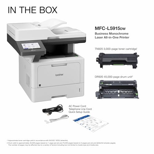 Brother 18.6" x 19.5" x 19.1" MFC-L5915DW 1200 x 1200 dpi Monochrome Laser Printer