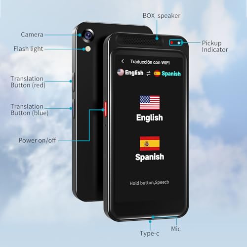 CAWRUGA 5.75 x 3.39 x 1.65 inches B0GZHQN24R 150+ Language Translation Device Voice/Text/Photo Translation Portable