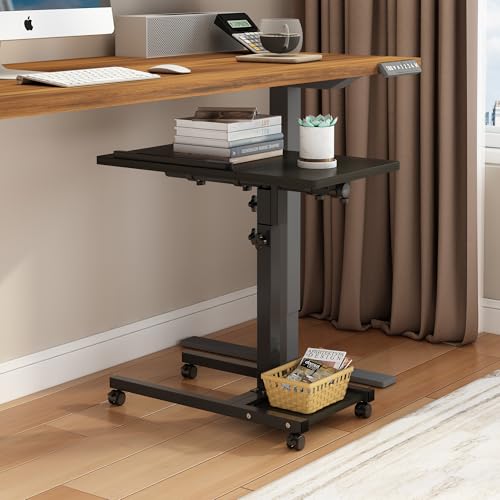 TigerDad 11.81 x 13.27 inches QQ-111 Overbed Table Adjustable Height Indoor Use Metal and Engineered Wood