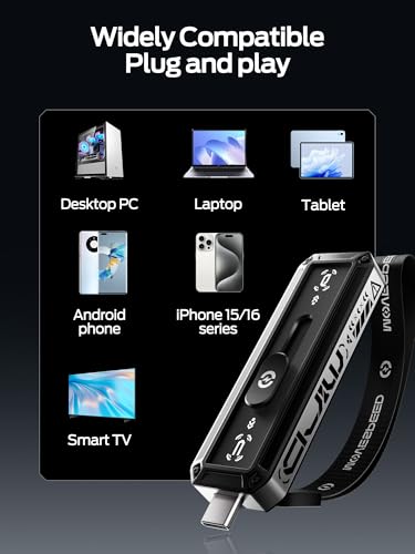 MOVE SPEED 256GB External Solid State Drive USB 3.2 Dual Port 520MB/s Read Speed Model WD 05