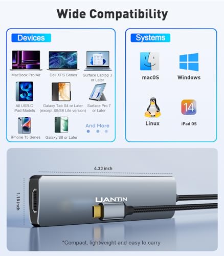 UANTIN 7-in-1 USB C Hub USB-C Docking Station