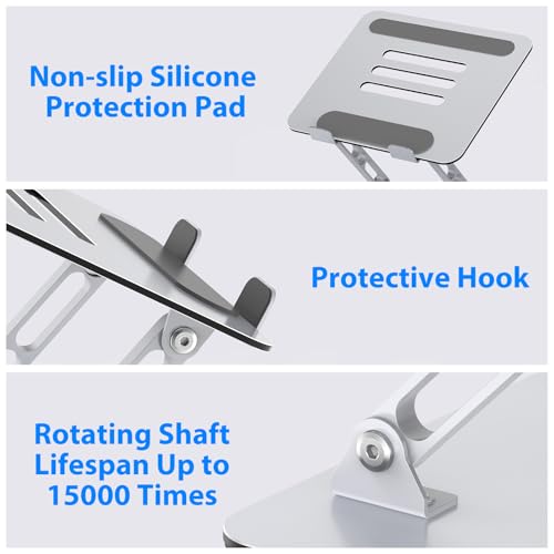 Gogoonike Adjustable Laptop Stand 10-15.6 inch Portable Tabletop Ergonomic Metal Riser