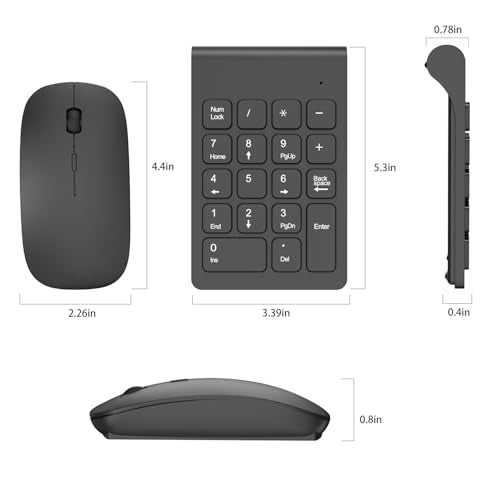 TRELC Wireless Numeric Keypad NKM-B RF USB 18 Keys Black