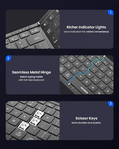 Samsers Full Size Foldable Keyboard and Mouse Combo