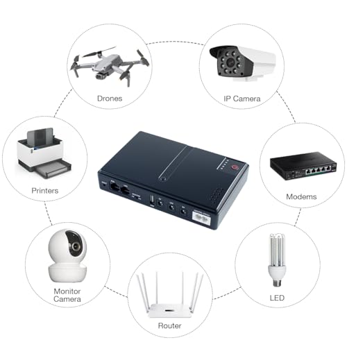 Hosyond Mini DC UPS Battery Backup Uninterruptible Power Supply 18W 5V/9V/12V/15V/24V