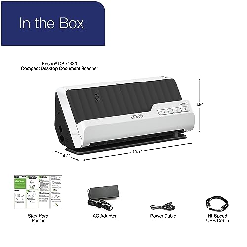 Epson 7.9" x 11.7" DS-C330 300 DPI Document Scanner