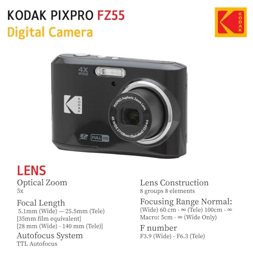 KODAK PIXPRO FZ55-K4 Compact Digital Camera 16MP 16:9 CMOS JPEG