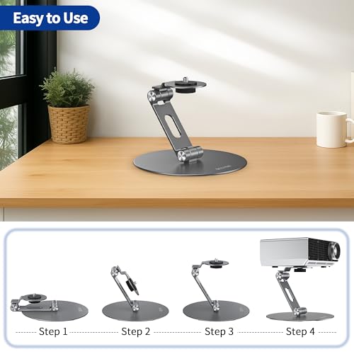 BESIGN PS01 Tripod Projector Stand 1/4 inch Mounting Screw Gray Metal