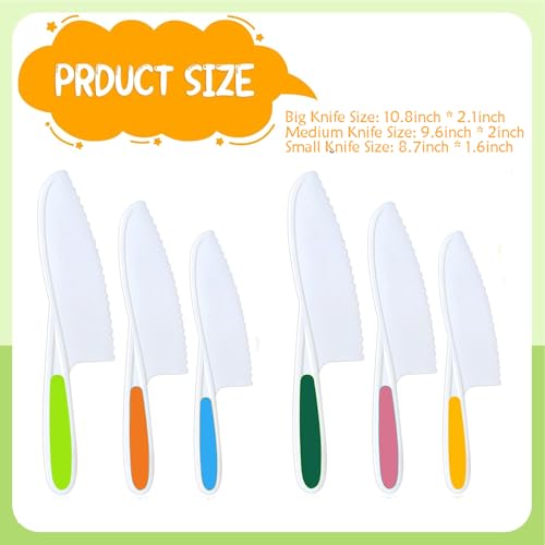 Hartya 6-Piece K-2 Kids' Kitchen Knife Set, Learning Knife Skills