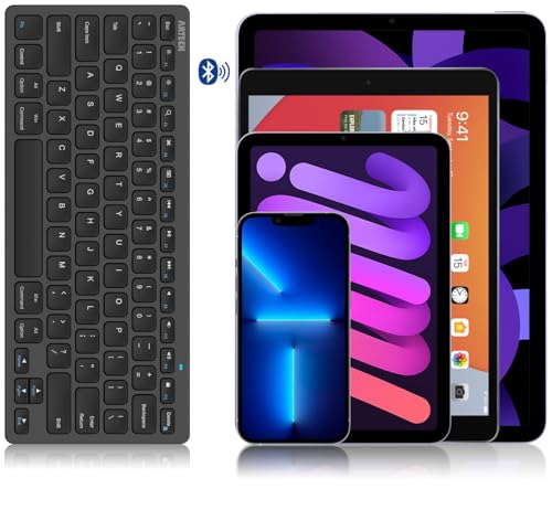 Arteck 11.2" x 4.7" x 0.2" HB098 QWERTY Bluetooth Keyboard Mechanical Scissor-switch