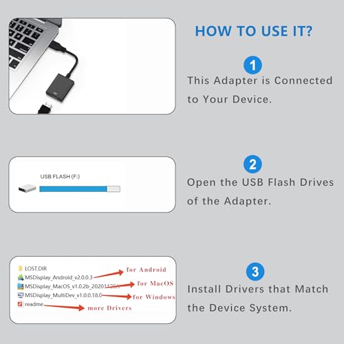 KUPOISHE USB to HDMI Adapter KPS-0037 1080P 1 Port Black