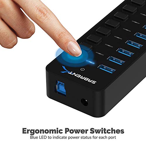 SABRENT 10-Port USB 3.0 Hub Model HB-BU10 Data Transfer Rate 5Gbps USB Ports 10