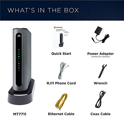 Motorola MT7711 Cable Modem Router with Voice Ports 24x8 DOCSIS 3.0 Xfinity Modem