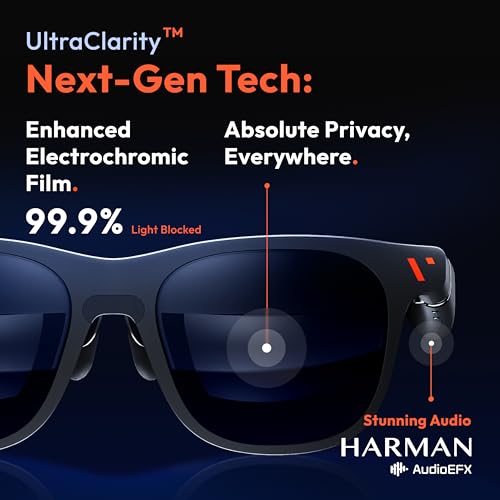 VITURE 135 Inches V1241 Anti-Clip Glasses, UltraClarity Display, Electrochromic Film, A+ Eye-Care Certified