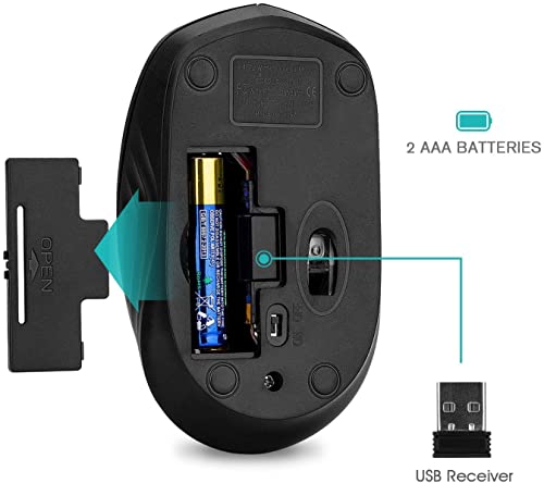 Rii Wireless Optical Mouse RM100 1000 DPI Battery Powered USB RF Connectivity Black