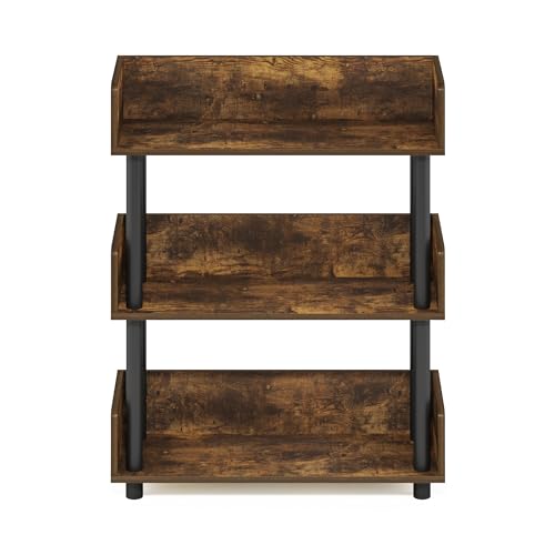 Furinno 3-Tier Display Rack Model 22193APBK Wall Mount Amber Pine
