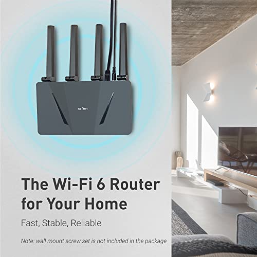 GL.iNet GL-AX1800 WiFi 6 Dual Band Router | 1.8 Gbps Data Rate | 5 Ethernet Ports | Supports 120 Devices