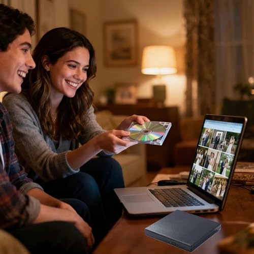 Synteryx Slim CD/DVD Burner USB-A USB-C Portable External Drive