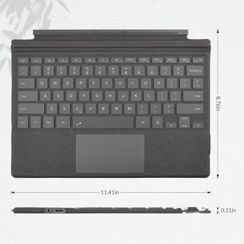 Rii 11.4" SF107 Bluetooth Wireless Keyboard with Touchpad for Microsoft Surface Pro 3-7 Plus