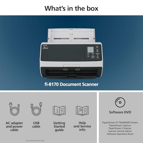 Ricoh 6.4" x 11.8" fi-8170 600 DPI Document Scanner