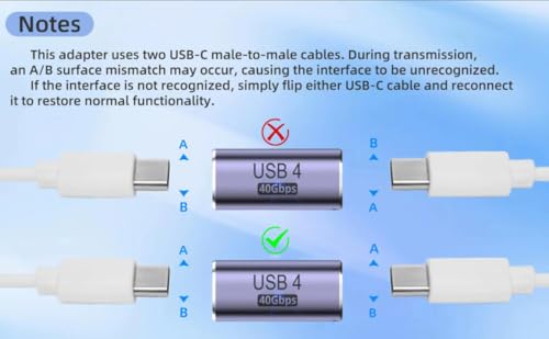GHQXZT 100W USB C Female to Female Adapter B0D7YXYWV2