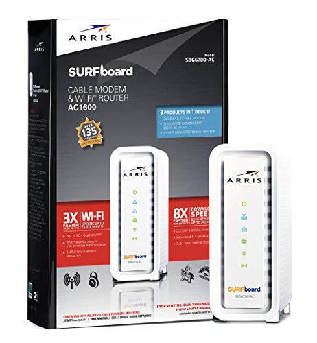 Electronics World Arris Surfboard SBG6700AC Dual-Band 802.11ac Wi-Fi Modem Router