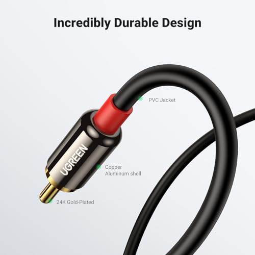 UGREEN 6.6FT 3.5mm to RCA Male Audio Adapter Y Splitter Cable