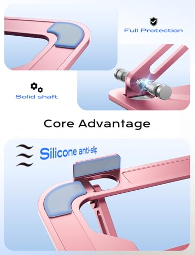 JCZT Laptop Stand NH02 Adjustable Ergonomic Height and Angle Metal Stand for Laptops 10–16 inches Pink