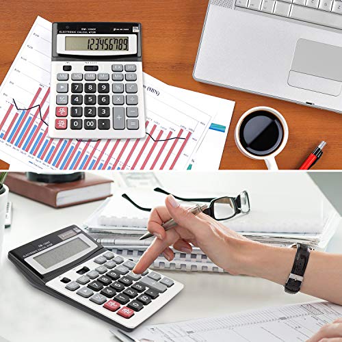 HIHUHEN 4 Inch Calculator-C LCD Display Solar Powered Financial Calculator