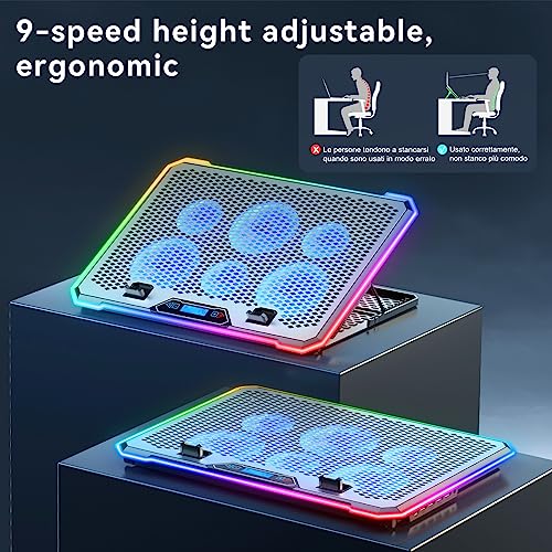 KYOLLY 16.7" x 11" Laptop Cooling Pad with 6 Fans