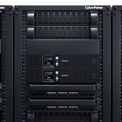 CyberPower 900W OR1500LCDRT2U UPS System with 8 Outlets, Metal, Black
