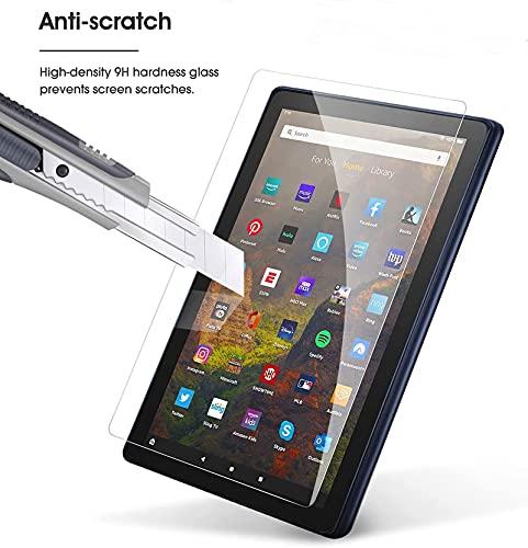 TiKeDa 10.1 Inches Tempered Glass Screen Protector for Fire HD 10 2021/2023 Model 9H