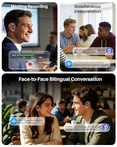 TOZO T13051 OpenWear Wireless Earbuds, Bluetooth 5.4, 60 Hours Battery Life, IPX6 Waterproof, Smart Display