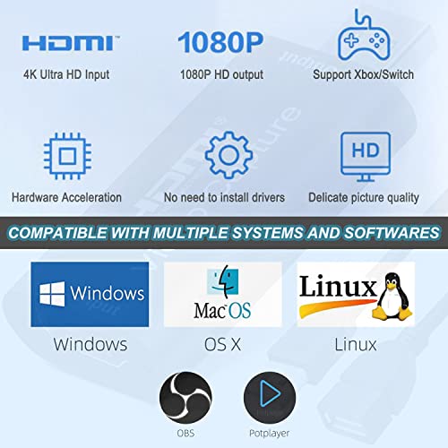 AMZHRLY 21.4g ZKHTAVCC21V30HZ20 1080p USB 2.0 Video Capture Card