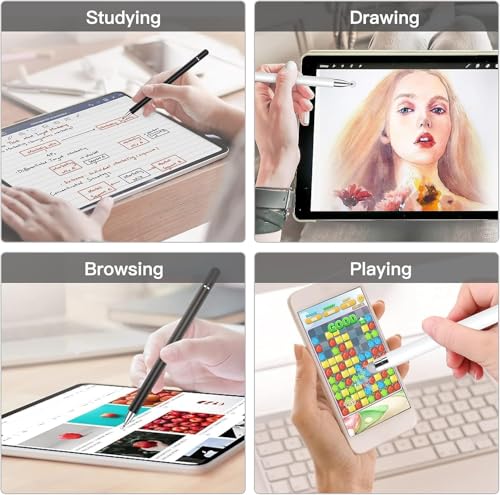 fllynewrite Stylus Pen 2-in-1 Compatible with Various Tablets All Touch Devices