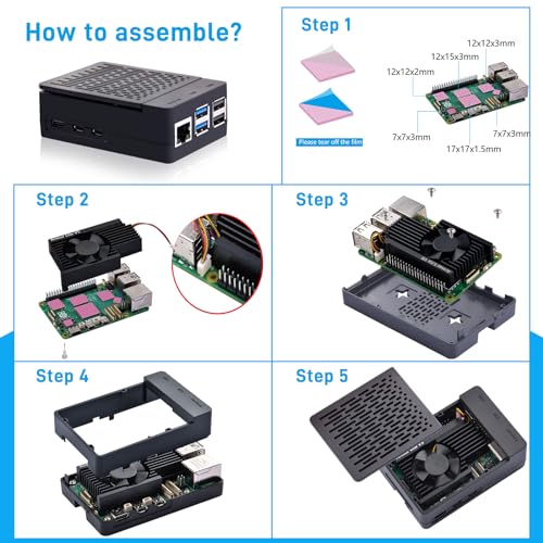 GeeekPi Mini ITX ABS Case with Armor Lite V5 Active Cooler for Raspberry Pi 5